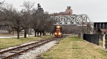 WE 7020 comes under the former A&BB RR bridge.